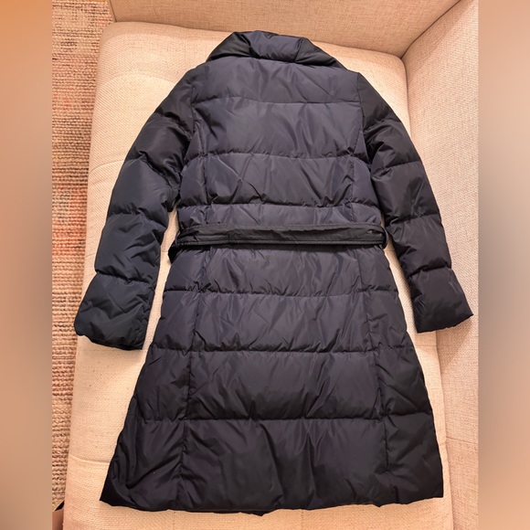 Made in Japan Luxury Navy Puffer Down Coat with Belt - Italian Fabric - Size XS - Picture 7 of 11
